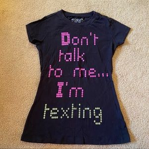 Y2K Baby Tee “Don’t Talk To Me I’m Texting” Neon